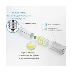 VOKWAK Lámpara para horno de microondas E17 base T7 4 W_3