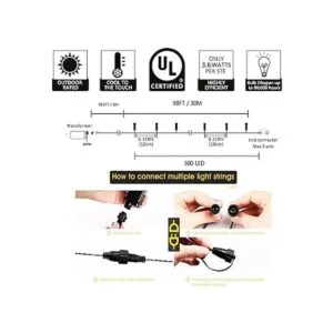 kemooie 300 luces LED de Navidad luces de hadas de_2