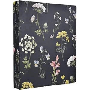 Carpeta de 3 anillas con tapa dura de flores 1.0 in_1