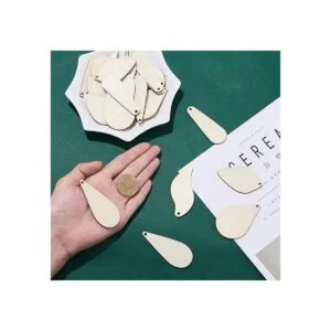 SUNNYCLUE Juego de 300 aretes de madera sin terminar con 5_3