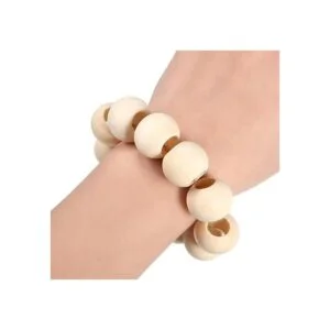 200 cuentas de madera con agujero grande de 0.787 in para_3