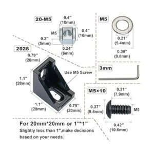 CheeMuii Kit de soporte de esquina 2020 20 soportes de_2