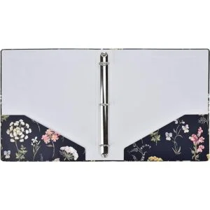 Carpeta de 3 anillas con tapa dura de flores 1.0 in_3