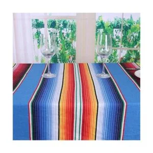 Hxezoc Manta mexicana de 59 x 84 pulgadas mantel de rayas_2