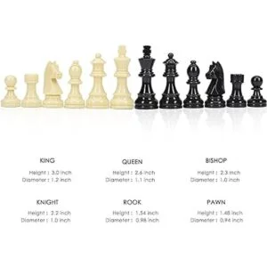 AMEROUS Piezas de ajedrez con peso mejorado con tamaño_5