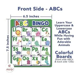 Party Hearty Juego de mesa de bingo ABC y 123 para niños_4