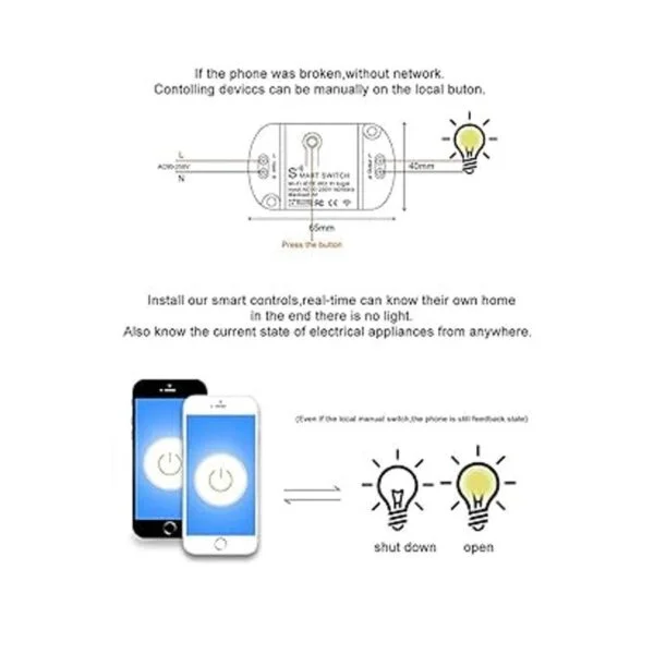 RODOT Interruptor inteligente WiFi de 16 A módulo_4