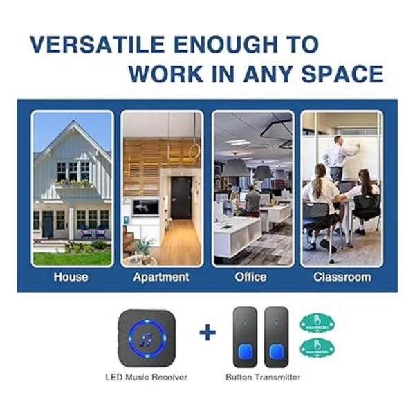 Wireless Doorbell Waterproof Door Bell Battery Operated_6