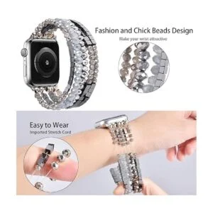 MOFREE Correa elástica con cuentas compatible con Apple_4