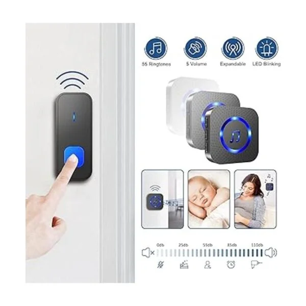 Wireless Doorbell Waterproof Door Bell Battery Operated_4