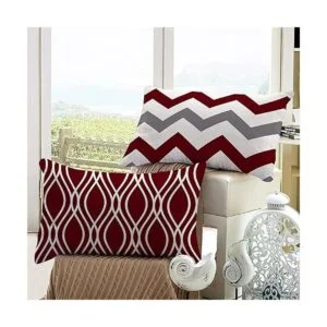 Hexagram Juego de 4 fundas de almohada geométricas azules_5