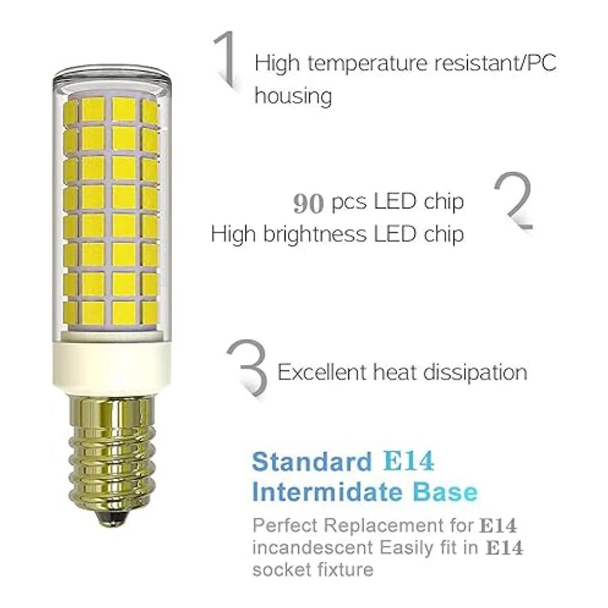 LUHMQ E14 bombillas LED E14 3 unidades base de rosca_5