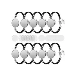 16 pulseras de sublimación de 0.787 in en blanco con bisel_1