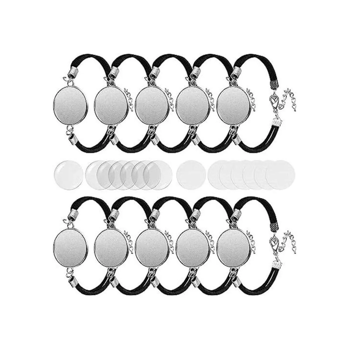 16 pulseras de sublimación de 0.787 in en blanco con bisel_1