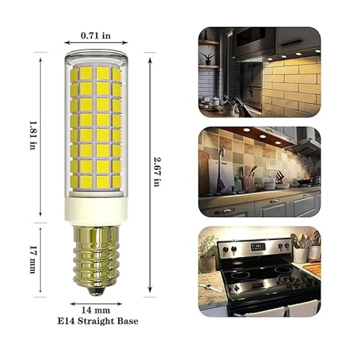 LUHMQ E14 bombillas LED E14 3 unidades base de rosca_3