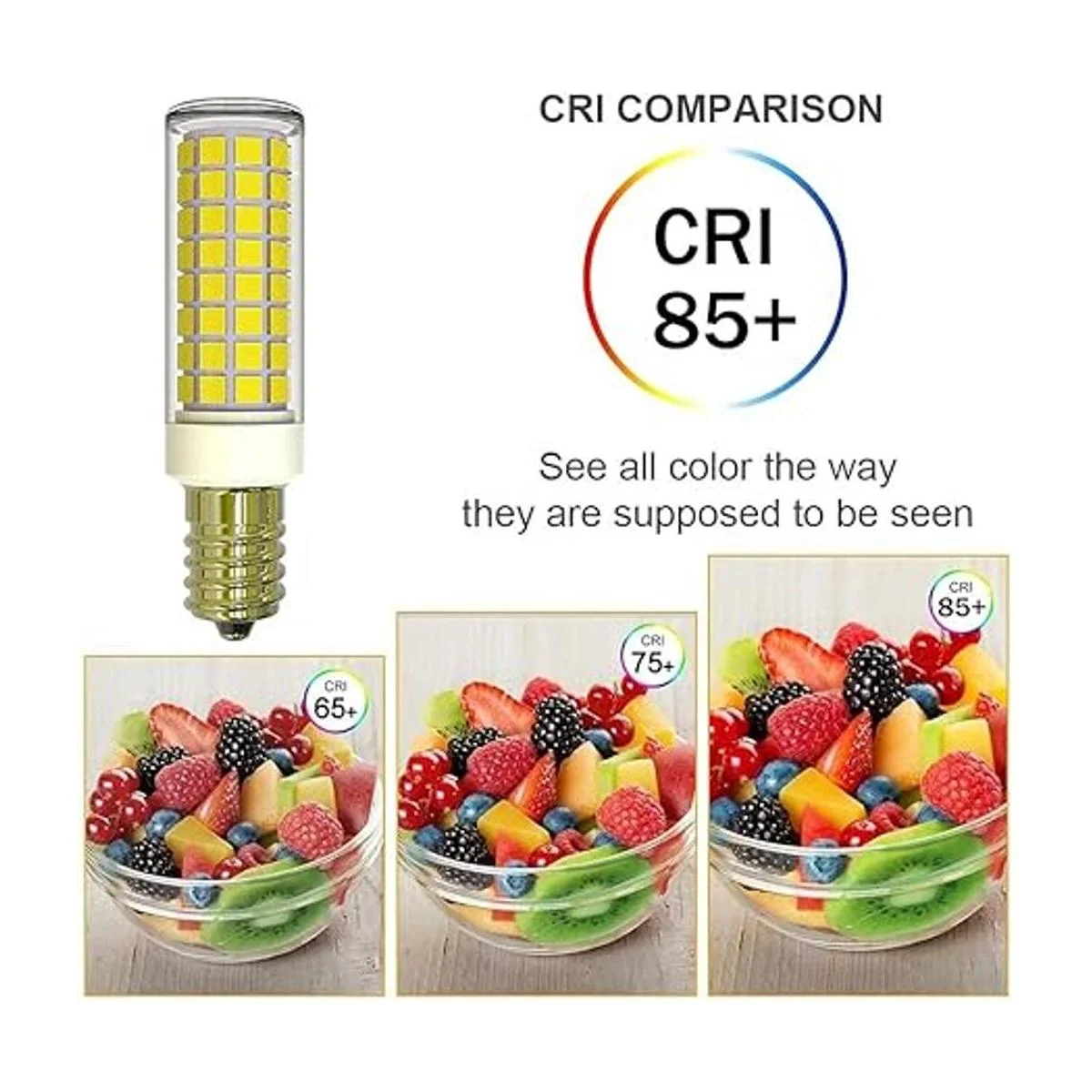 LUHMQ E14 bombillas LED E14 3 unidades base de rosca_4