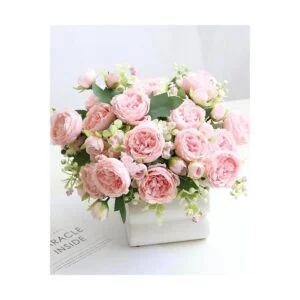 ASTRYAS Flores artificiales 3 piezas de flores de peonía_6