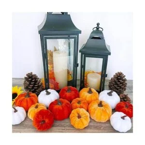 Juego de 16 calabazas decorativas de imitación pequeñas de_5