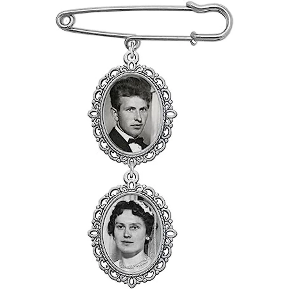 Marco ovalado doble para flores de novia o Boutonniere_1