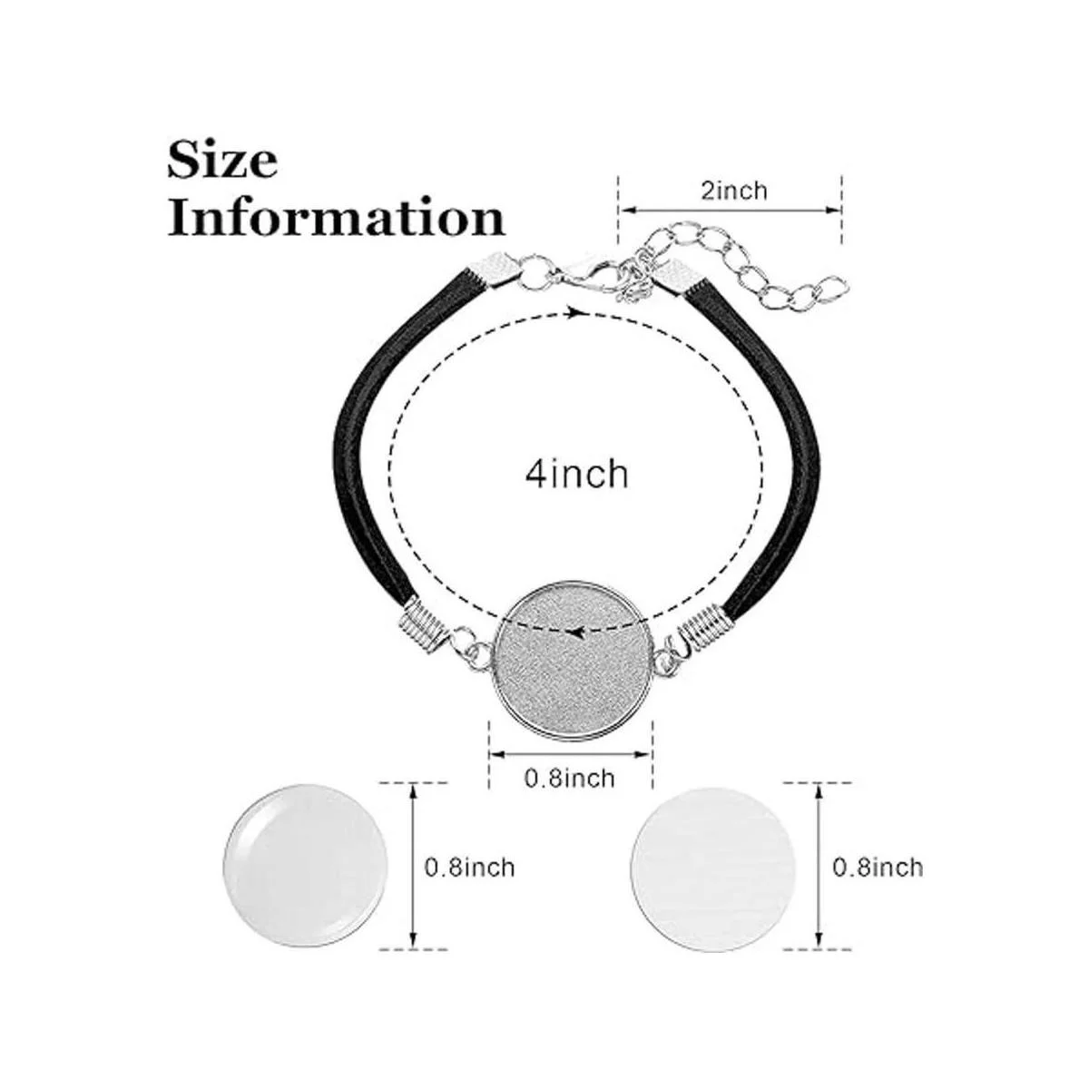 16 pulseras de sublimación de 0.787 in en blanco con bisel_7