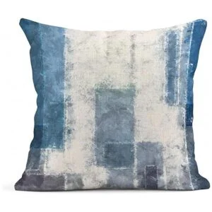 Emvency Juego de 4 fundas de almohada de color azul y gris_5