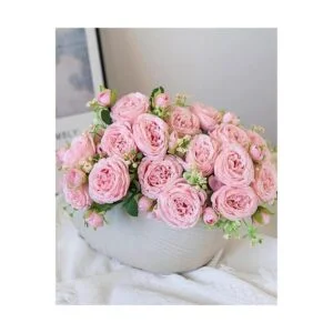 ASTRYAS Flores artificiales 3 piezas de flores de peonía_4