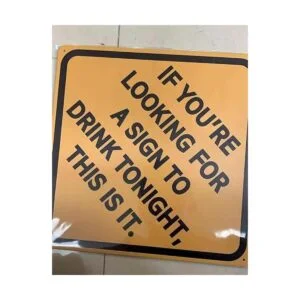 Sign To Drink Tonight Cartel de lata divertido de 12 x 12_5