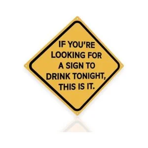 Sign To Drink Tonight Cartel de lata divertido de 12 x 12_2