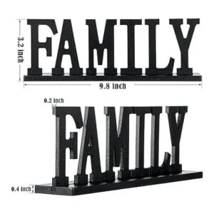 Letrero de madera con texto en inglés Love Faith Hope_3