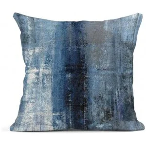 Emvency Juego de 4 fundas de almohada de color azul y gris_3