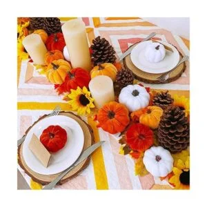 Juego de 16 calabazas decorativas de imitación pequeñas de_4