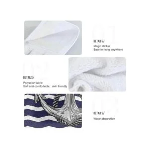 Giwawa Toallas de mano de ancla náutica 2 unids suave azul_5