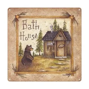 BAYABU letreros de metal para baño casa de oso_1