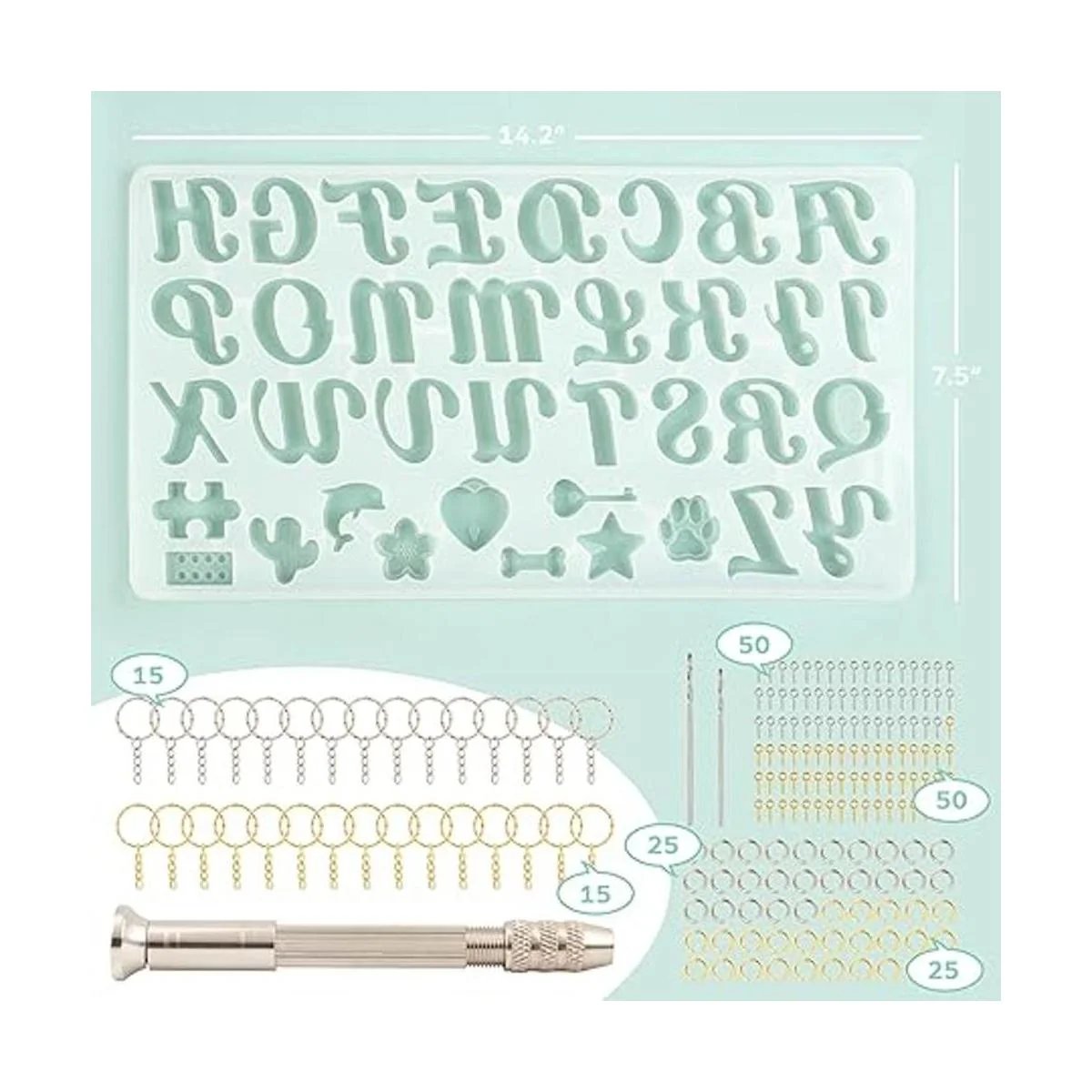 Mocoosy Juego de 182 moldes de resina del alfabeto de_2