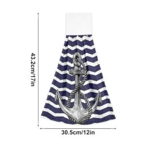 Giwawa Toallas de mano de ancla náutica 2 unids suave azul_3