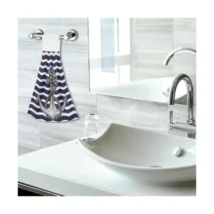 Giwawa Toallas de mano de ancla náutica 2 unids suave azul_7