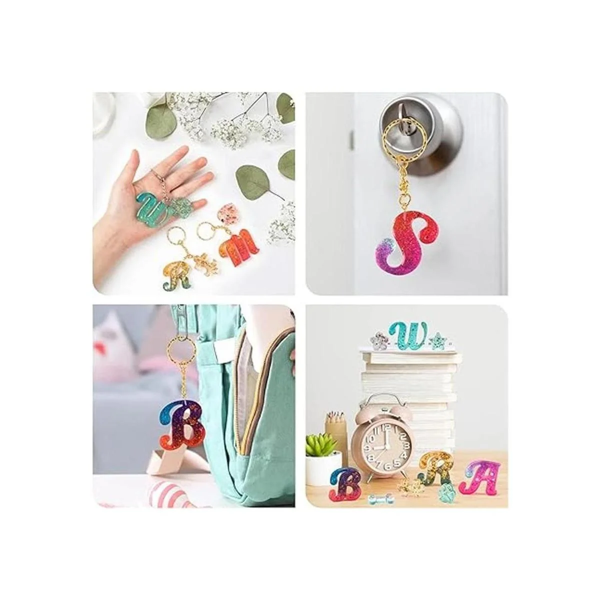 Mocoosy Juego de 182 moldes de resina del alfabeto de_7