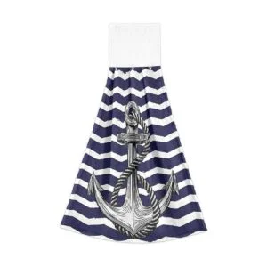 Giwawa Toallas de mano de ancla náutica 2 unids suave azul_2