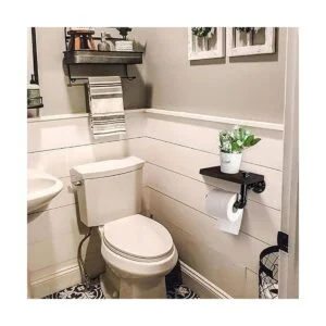 Luuuuucky Soporte de papel higiénico con estante colgador_4