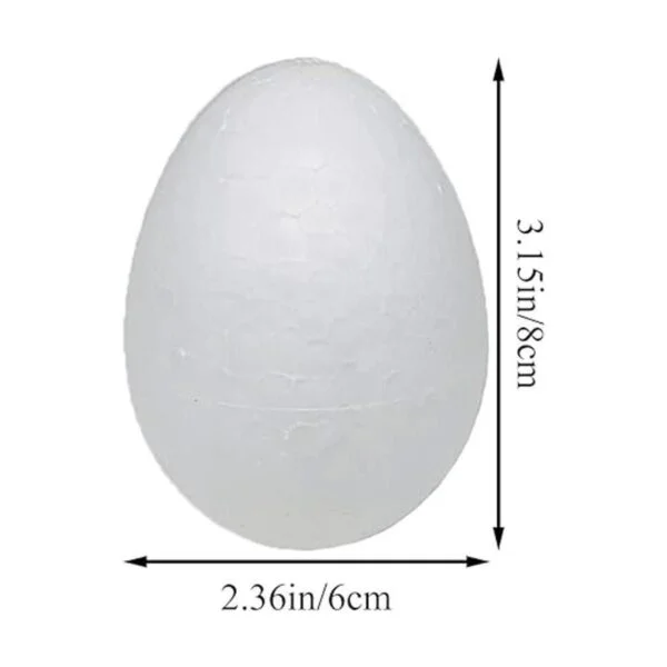 Crafjie Huevos de espuma de poliestireno de 3.1 in para_2