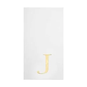 Servilletas de papel con monograma blanco de la letra J_4