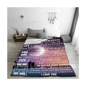 Manta de novia con texto en inglés I Love You para_3