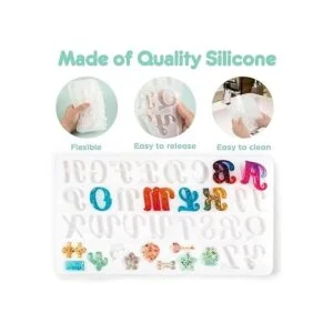 Mocoosy Juego de 182 moldes de resina del alfabeto de_3
