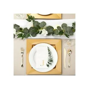 Servilletas de papel con monograma blanco de la letra J_2