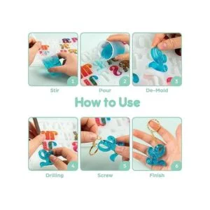 Mocoosy Juego de 182 moldes de resina del alfabeto de_4