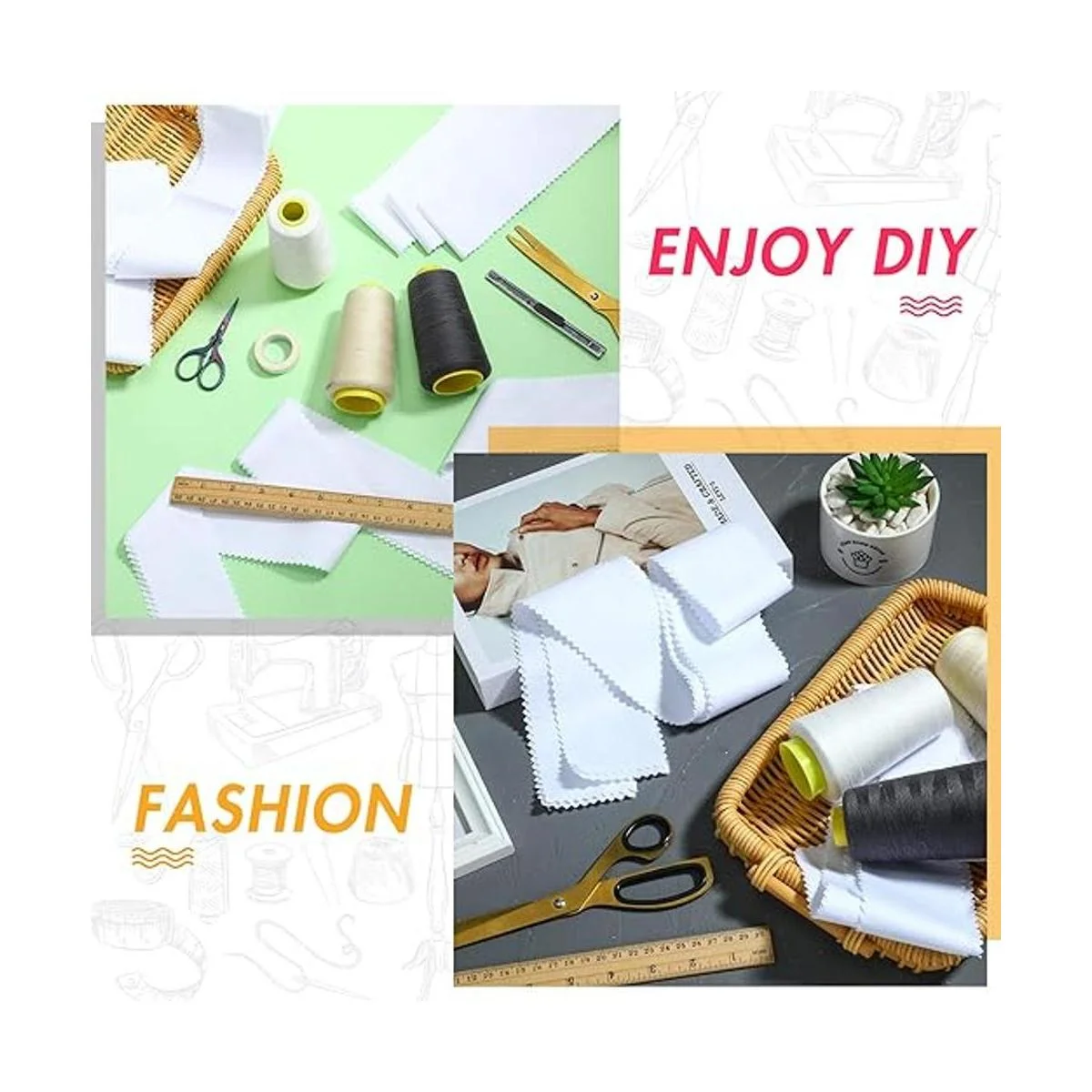 BOAO 40 rollos de tiras de tela colección de tiras de_4