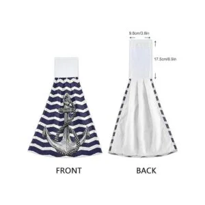 Giwawa Toallas de mano de ancla náutica 2 unids suave azul_4