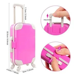 BARWA 32 piezas de equipaje de muñeca ropa de viaje y_5