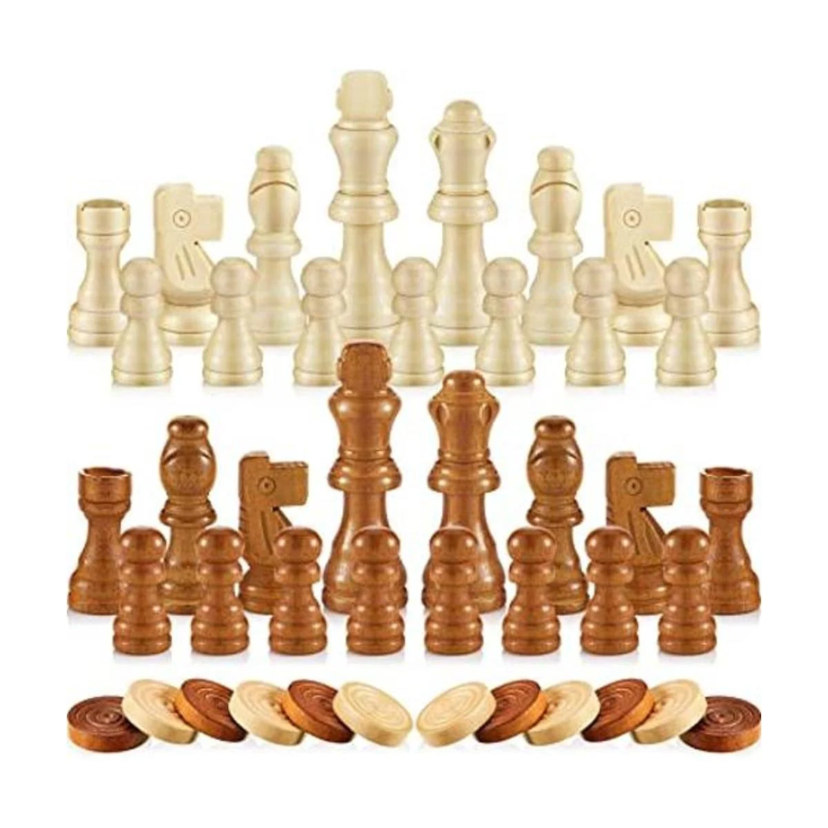 Juego de ajedrez de madera de 80 piezas de ajedrez hecho a_1