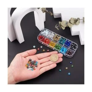Cheriswelry 420 cuentas de cristal multicolores redondas y_6